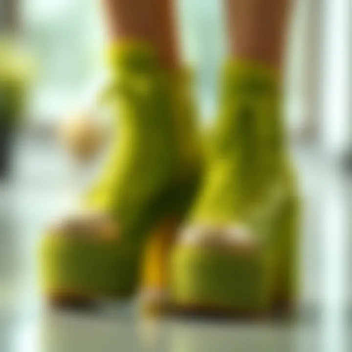 Sustainable materials used in crafting green platform shoes