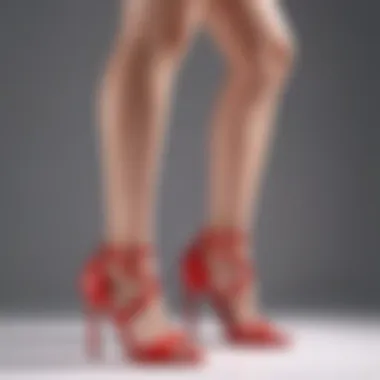 Versatile Styling with Red Strappy Shoes An outfit styled with red strappy shoes, highlighting versatile fashion pairing.