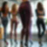 Diverse Designs of Sexy Back Leggings Stylish arrangement of sexy back leggings showcasing diverse designs