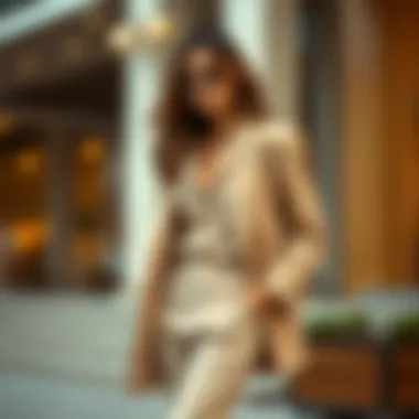 Versatile styling options for a beige pant set