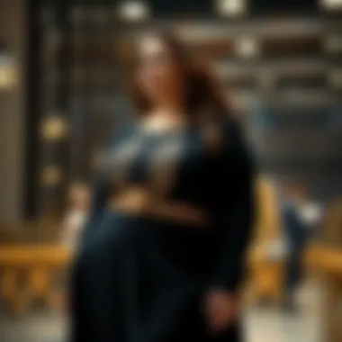 Stylish Black and Gold Outfit for Plus Size Plus size model showcasing a stylish black and gold outfit