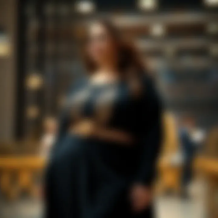 Stylish Black and Gold Outfit for Plus Size Plus size model showcasing a stylish black and gold outfit