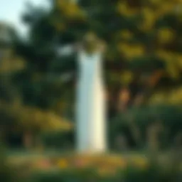 A stunning plain white summer dress displayed in a serene outdoor setting.