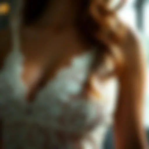 Delicate lace detailing on a camisole