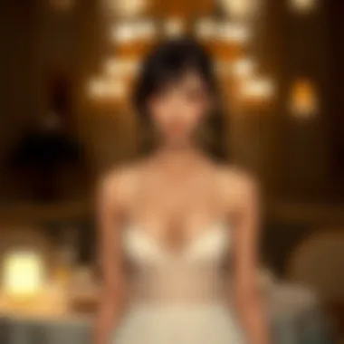 Elegant evening look featuring a lace camisole