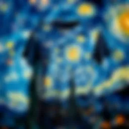 The mesmerizing swirls of Van Gogh's Starry Night in t-shirt design