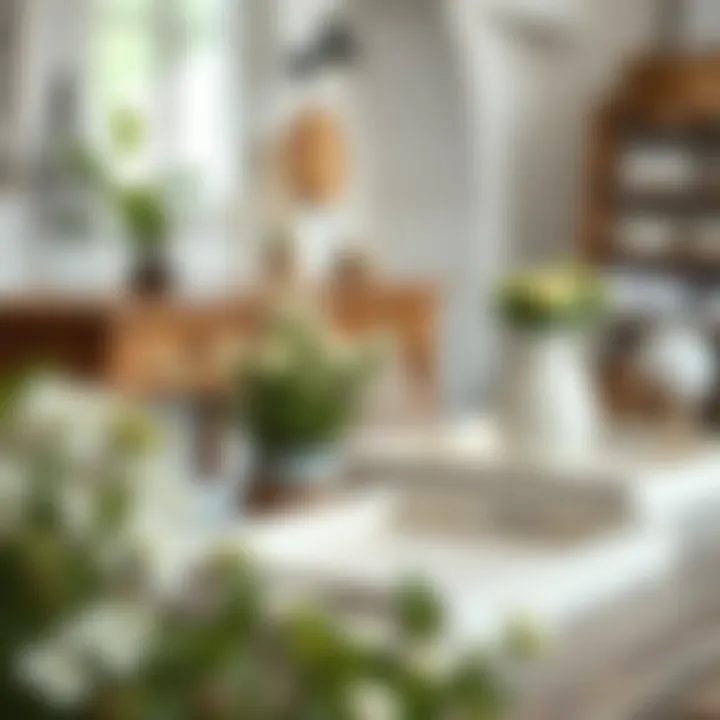 Stylish display of white washed wood trays in a rustic setting