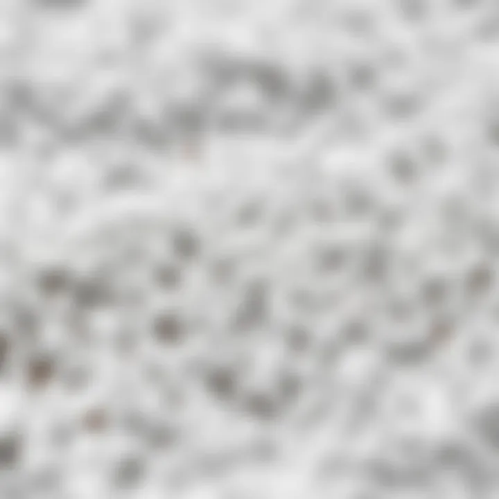 Close-up of a soft light grey plush rug texture