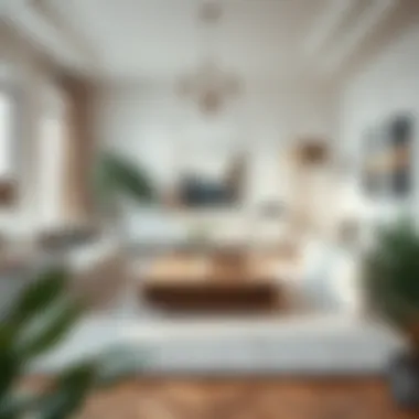 Elegant living room featuring a light grey plush rug