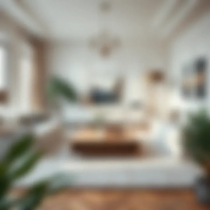 Elegant living room featuring a light grey plush rug