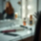 Innovative curling tools on a stylish vanity