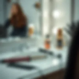 Innovative curling tools on a stylish vanity