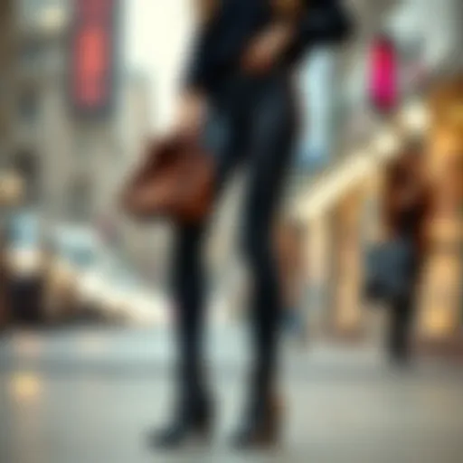 Chic outfit featuring leggings and stylish booties