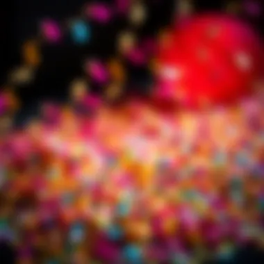 Artistic display of biodegradable confetti