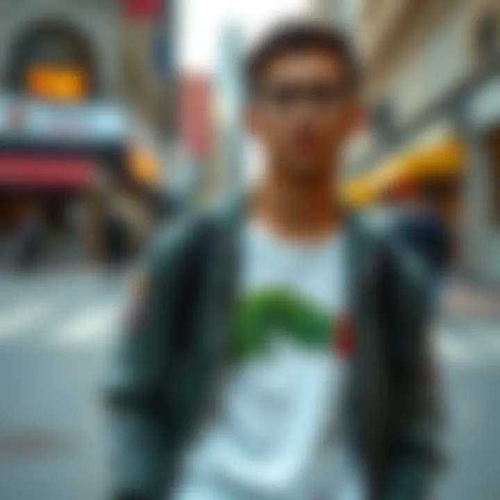 Stylish outfit featuring a caterpillar t-shirt