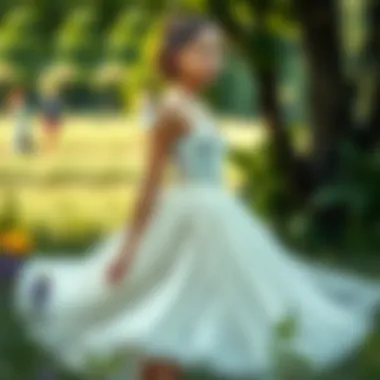 Ballet dress in a natural setting emphasizing sustainable fashion