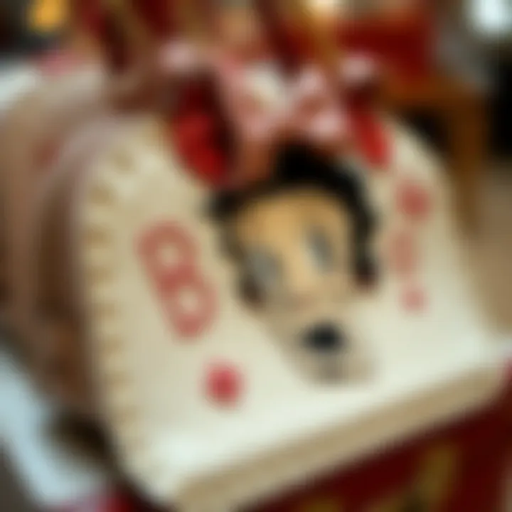 Close-up of the Betty Boop bag with intricate design details