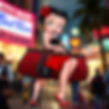 Vintage illustration of Betty Boop showcasing her iconic style