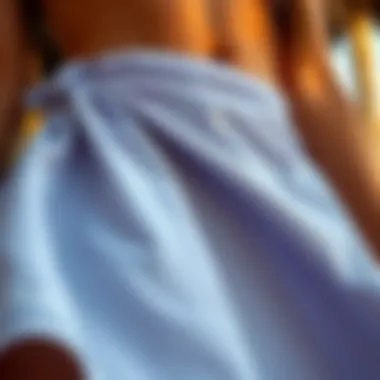 Close-up of fabric texture of skirt cover-up