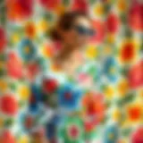 Elegant display of casual floral print dress showcasing vibrant patterns.