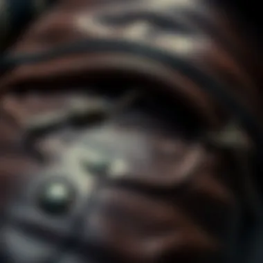 Art of Leather Craftsmanship A meticulous close-up of leather craftsmanship