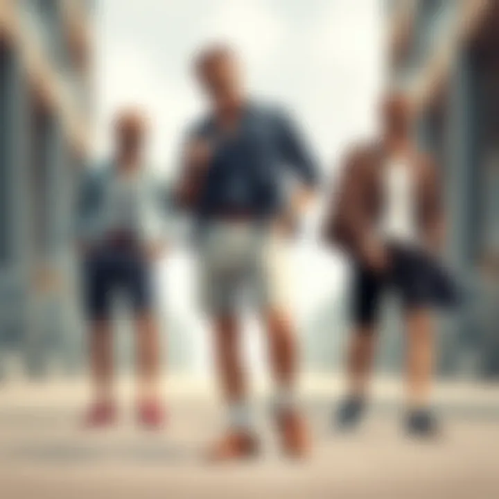 Styling Options for Chino Shorts A casual outfit featuring chinos paired with different footwear options