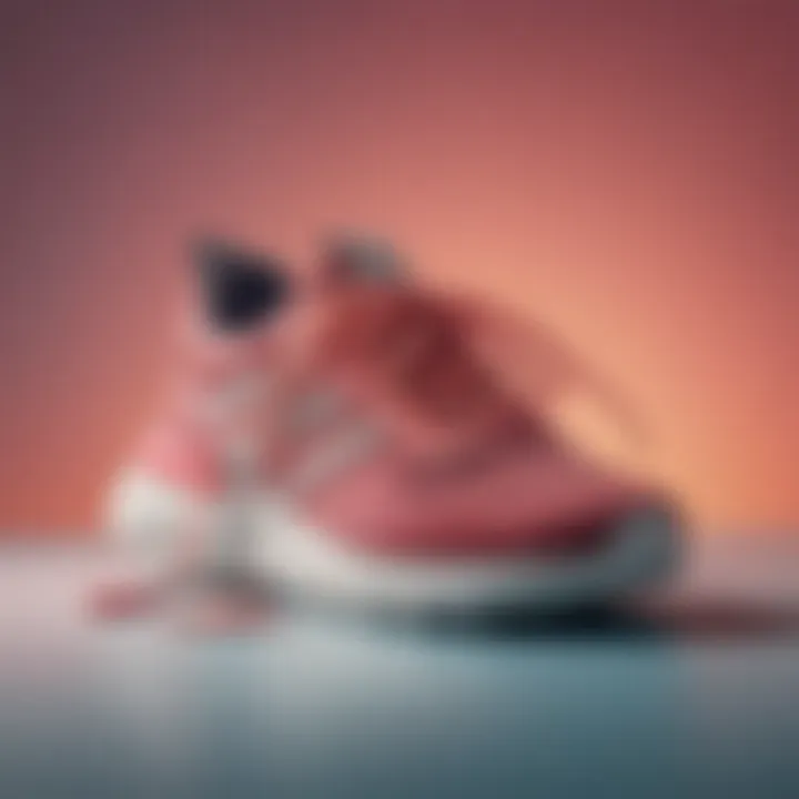 Stylish pair of breathable sneakers on a vibrant background