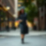 Stylish midi hoodie dress showcased in an urban setting