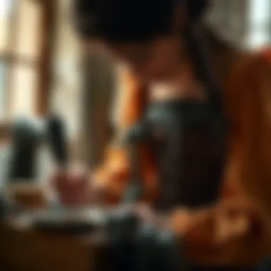 Artisan crafting a modern renfest corset with eco-friendly materials