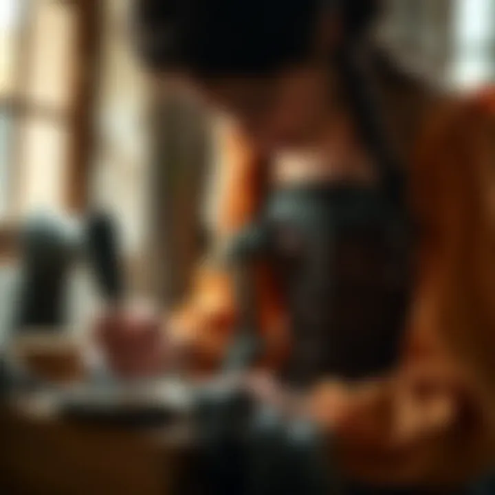 Artisan crafting a modern renfest corset with eco-friendly materials