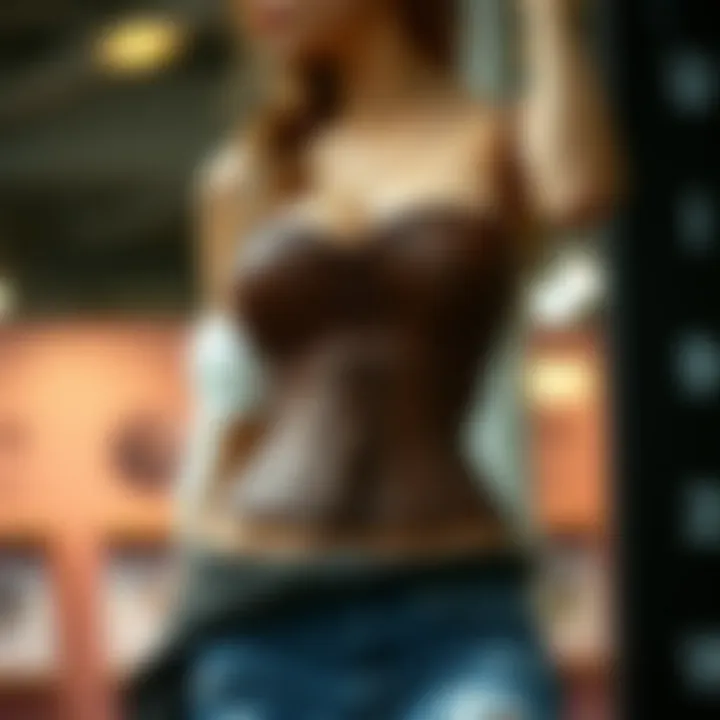 Fashion-forward styling of a contemporary corset in casual wear