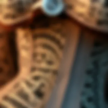 Close-up of intricate patterns and fabrics used in corsetry