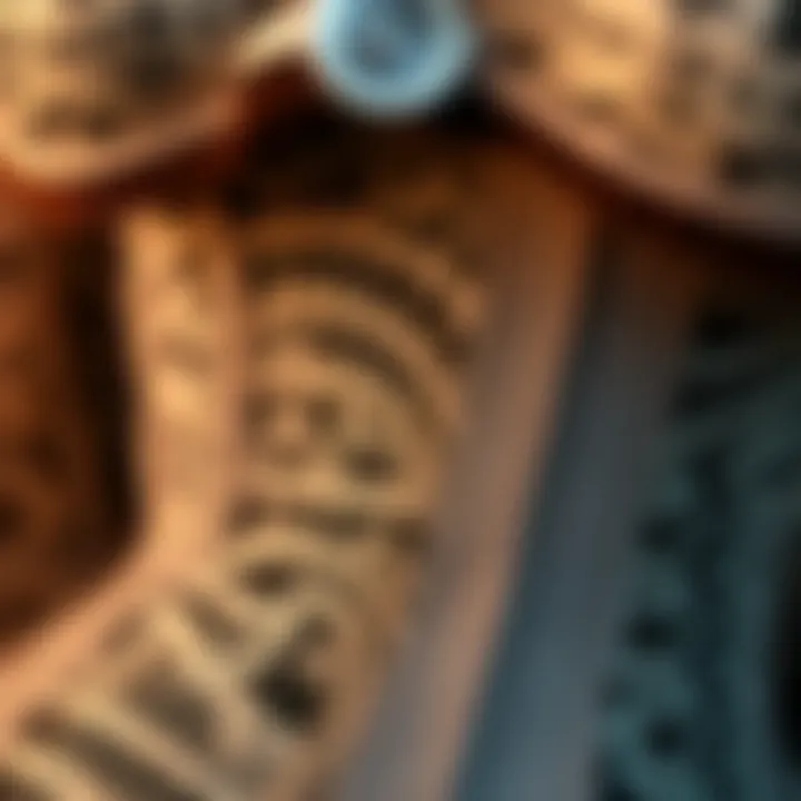 Close-up of intricate patterns and fabrics used in corsetry