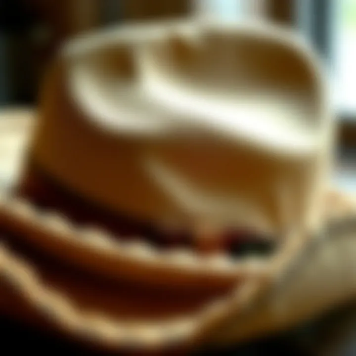 Close-up of cowboy hat materials showcasing quality