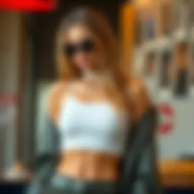 Chic outfit styled with a faja for a fashionable look.