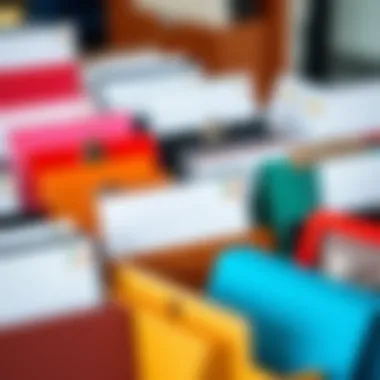 Diverse range of work card holders in various colors and materials