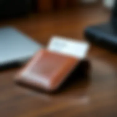 Elegant leather work card holder showcasing sleek design and functionality