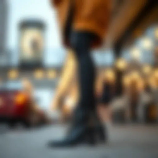 A chic ensemble featuring form-fitting leggings paired with stylish ankle booties.