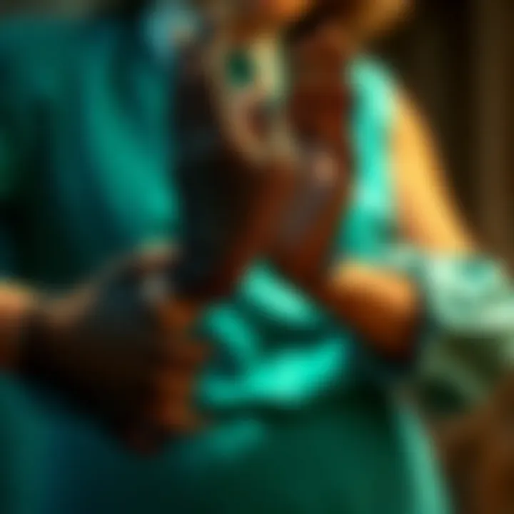 Historical depiction of fishnet gloves through various eras