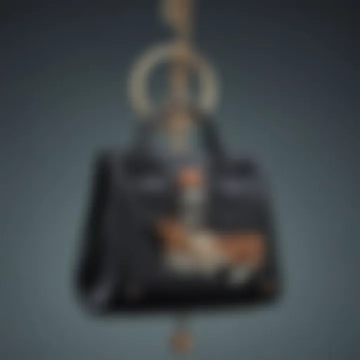 Keychain as a Fashion Statement A stylish individual showcasing their Halloween keychain attached to a chic bag.