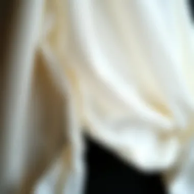 Close-up of fabric textures showcasing the versatility of long white blouses