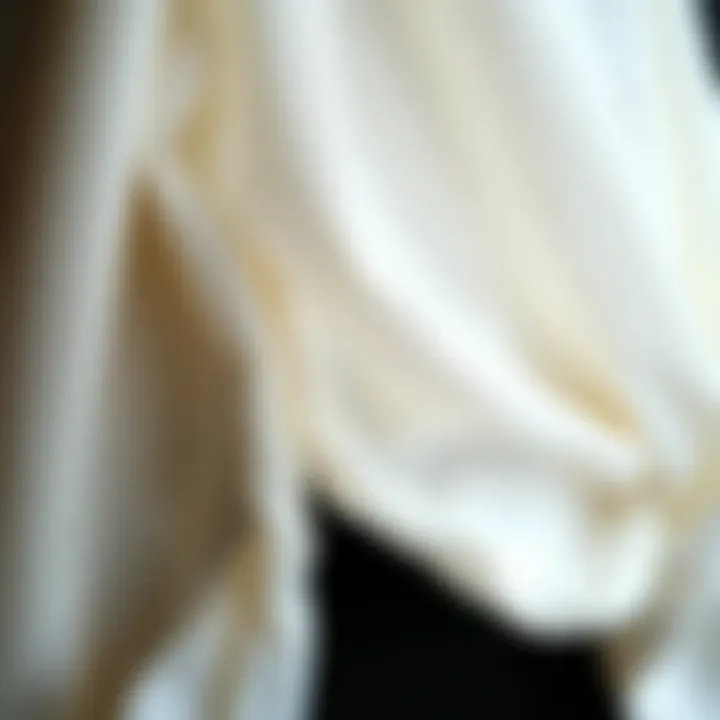 Close-up of fabric textures showcasing the versatility of long white blouses