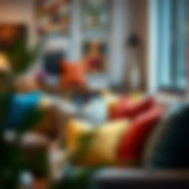 Vibrant colors of cushion covers enhancing living space