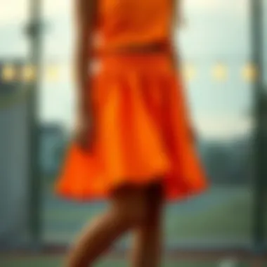 Sustainable options for neon orange tennis skirts showcased