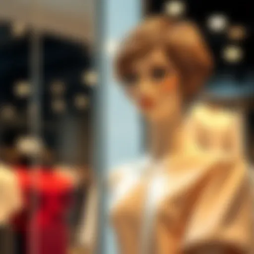 Elegant Pixie Cut Lace Wig Display A stylish pixie cut lace wig elegantly displayed on a mannequin.