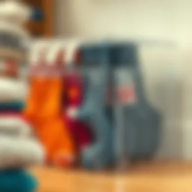 Organized Socks in a Clear Plastic Holder Neat arrangement of socks inside a transparent plastic organizer.