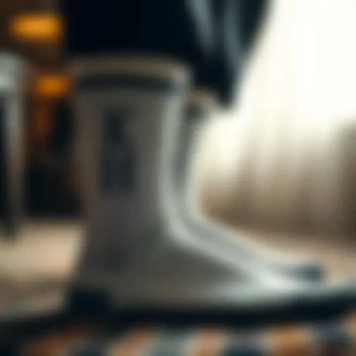 Close-up of custom wedding socks with monogram