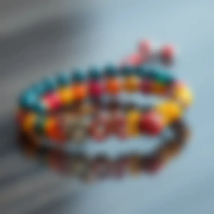 Colorful beaded name bracelet showcasing artistic design