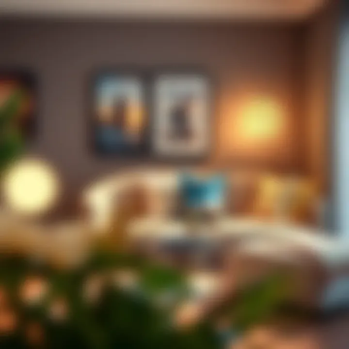 Stylish Decor with Picture Blanket Stylish living room showcasing a picture blanket as decor.