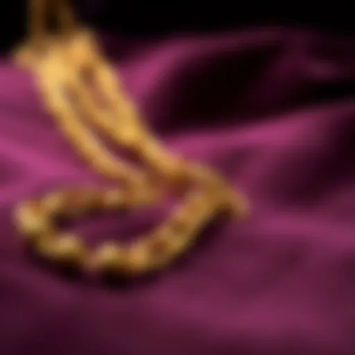 Elegant Cuban chain draped across a velvet fabric